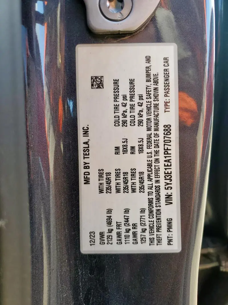 2023 TESLA MODEL 3   