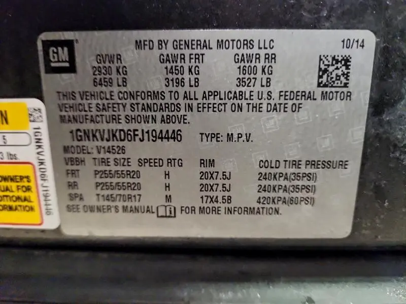 2015 CHEVROLET TRAVERSE LTZ  