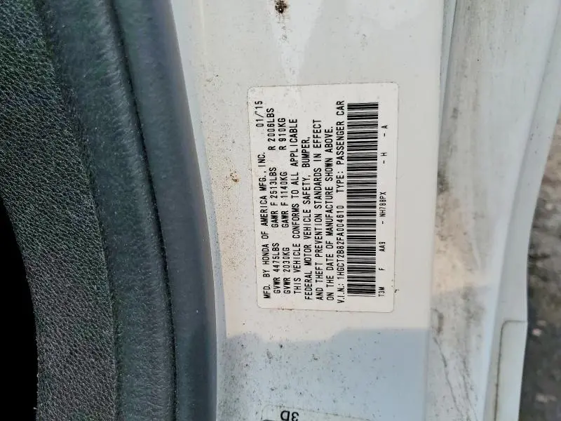 2015 HONDA ACCORD EXL  