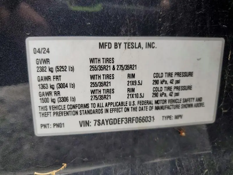 2024 TESLA MODEL Y   
