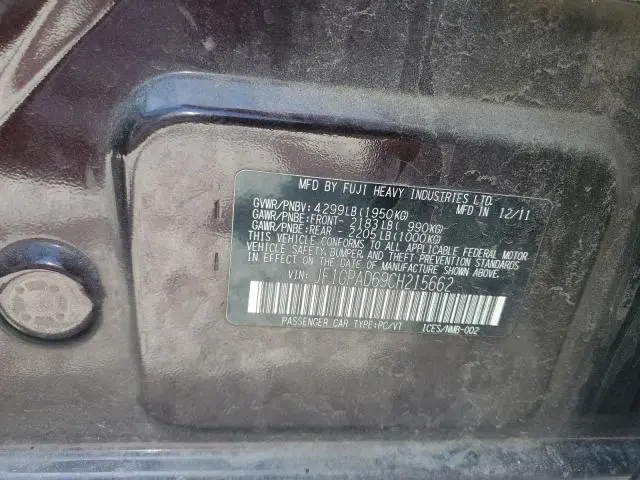 2012 SUBARU IMPREZA PREMIUM  