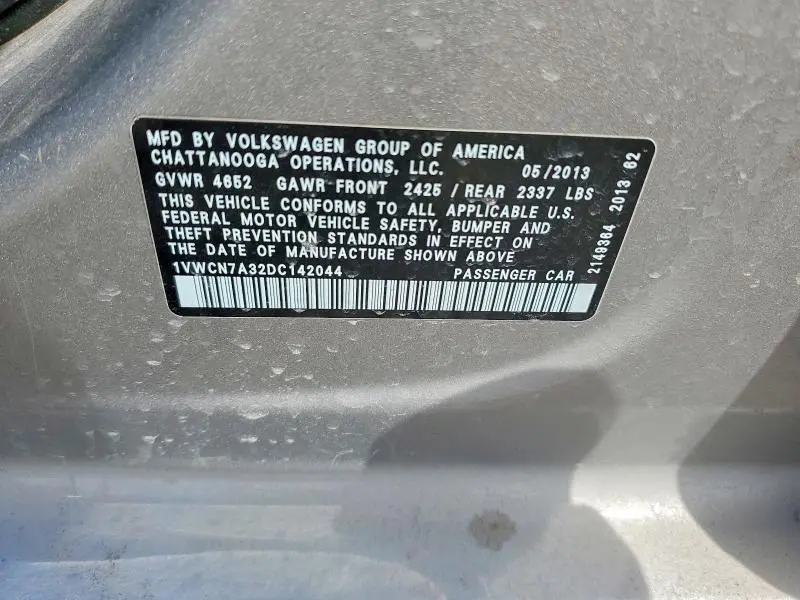 2013 VOLKSWAGEN PASSAT SEL  