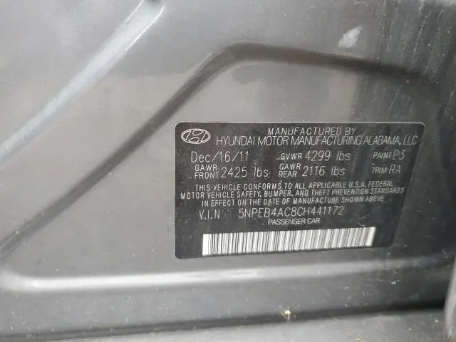 2012 HYUNDAI SONATA GLS  