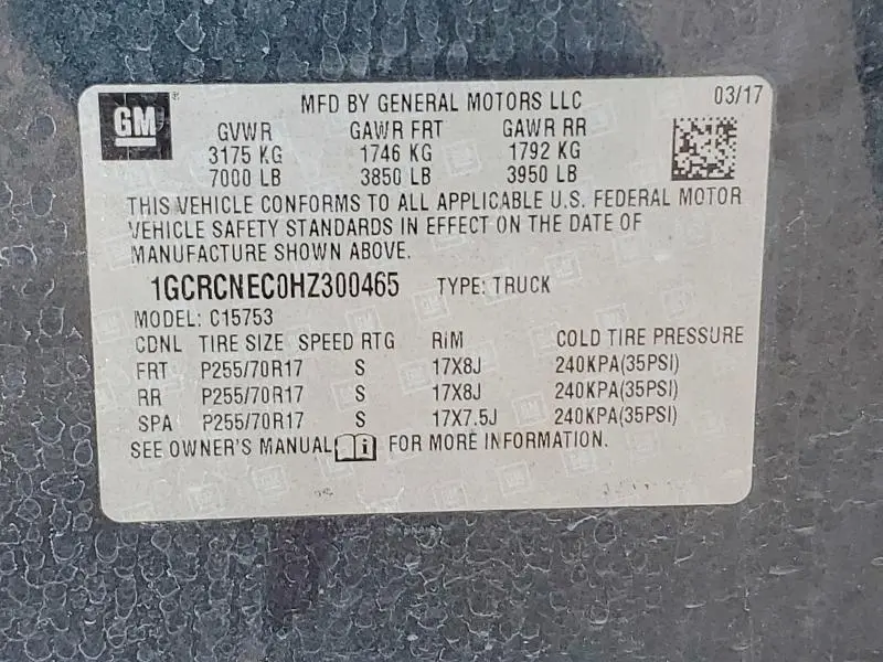 2017 CHEVROLET SILVERADO C1500  