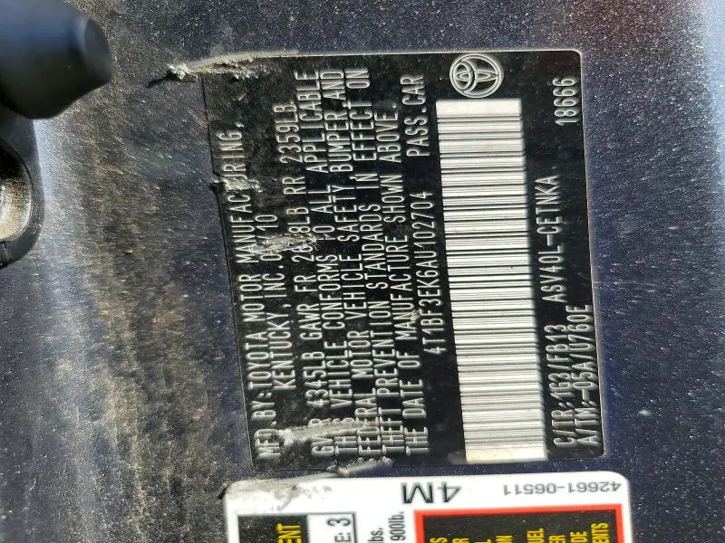 2010 TOYOTA CAMRY   