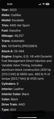 2023 CADILLAC ESCALADE SPORT  