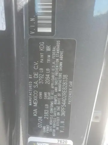 2024 KIA FORTE GT LINE  