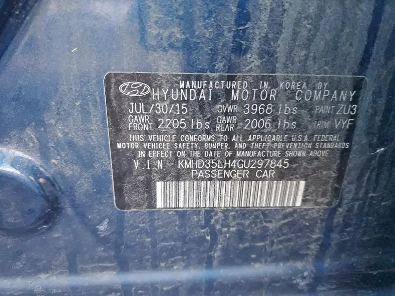 2016 HYUNDAI ELANTRA GT   