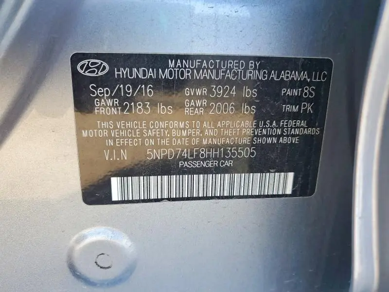 2017 HYUNDAI ELANTRA SE  