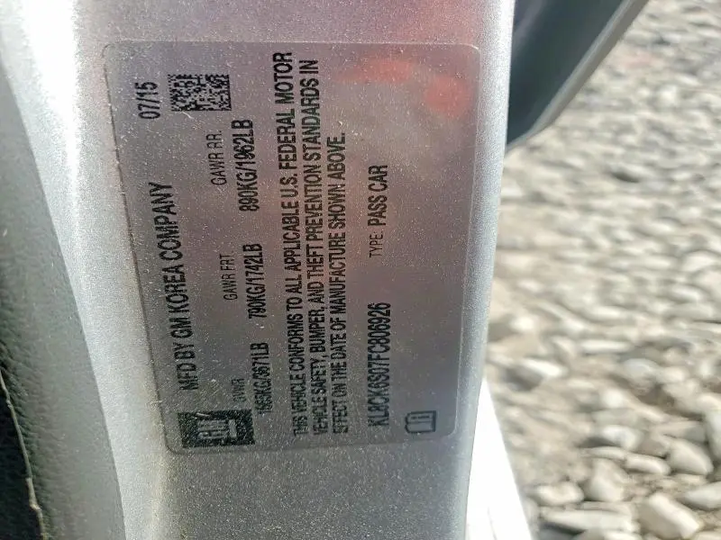 2015 CHEVROLET SPARK EV 1LT  