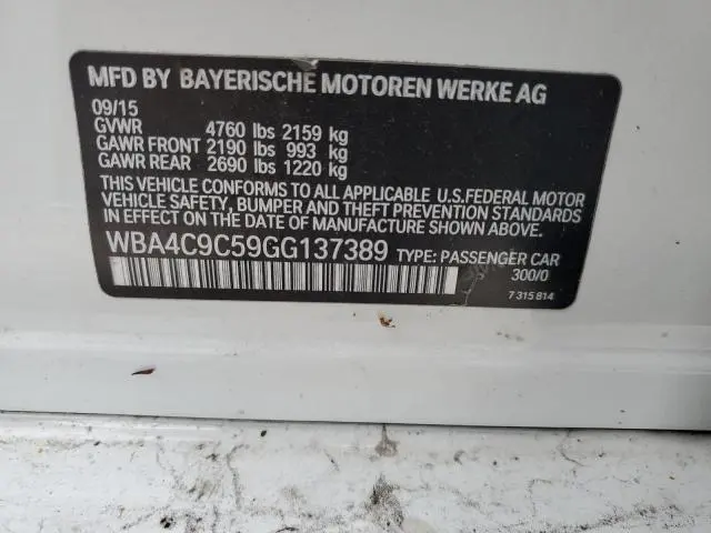 2016 BMW 428 XI GRAN COUPE SULEV  