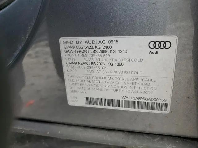 2016 AUDI Q5 PREMIUM PLUS  