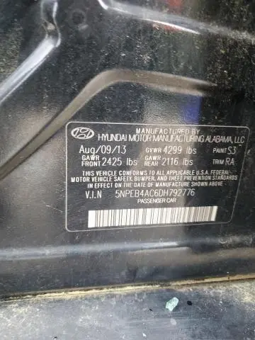 2013 HYUNDAI SONATA GLS  