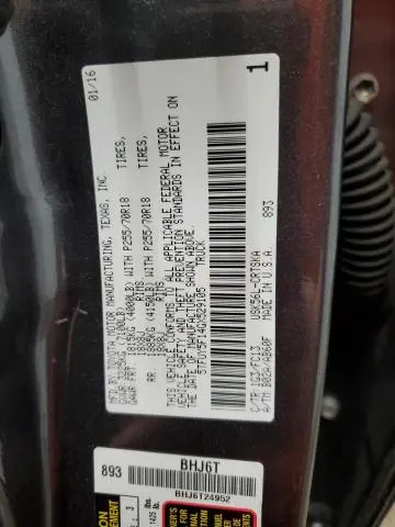 2016 TOYOTA TUNDRA DOUBLE CAB SR  