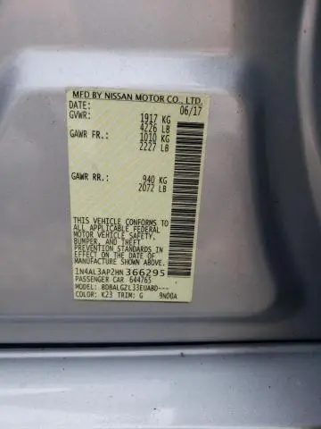 2017 NISSAN ALTIMA 2.5  
