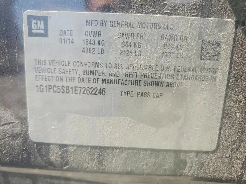 2014 CHEVROLET CRUZE LT  