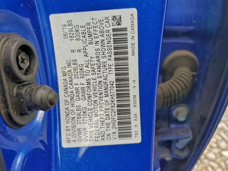 2019 HONDA CIVIC SPORT  