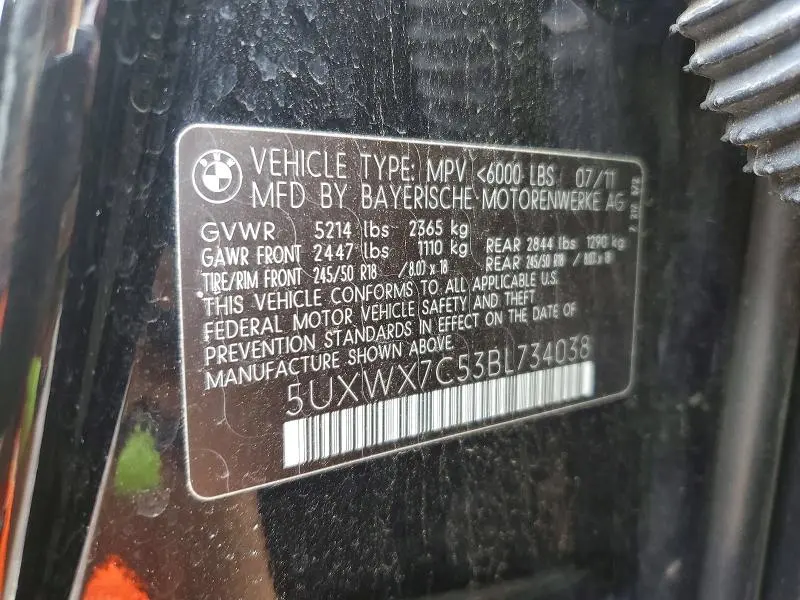 2011 BMW X3 XDRIVE35I  