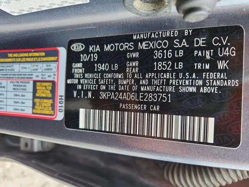 2020 KIA RIO S  