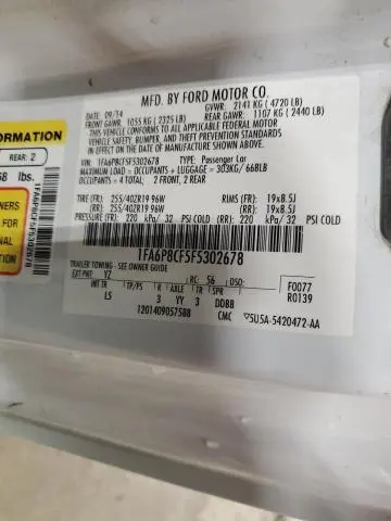 2015 FORD MUSTANG GT