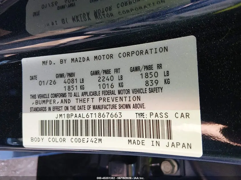 2026 MAZDA MAZDA3 2.5 S