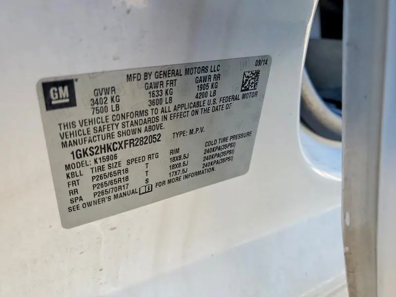 2015 GMC YUKON XL K1500 SLT  