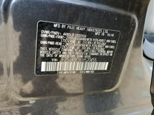 2016 SUBARU FORESTER 2.5I  