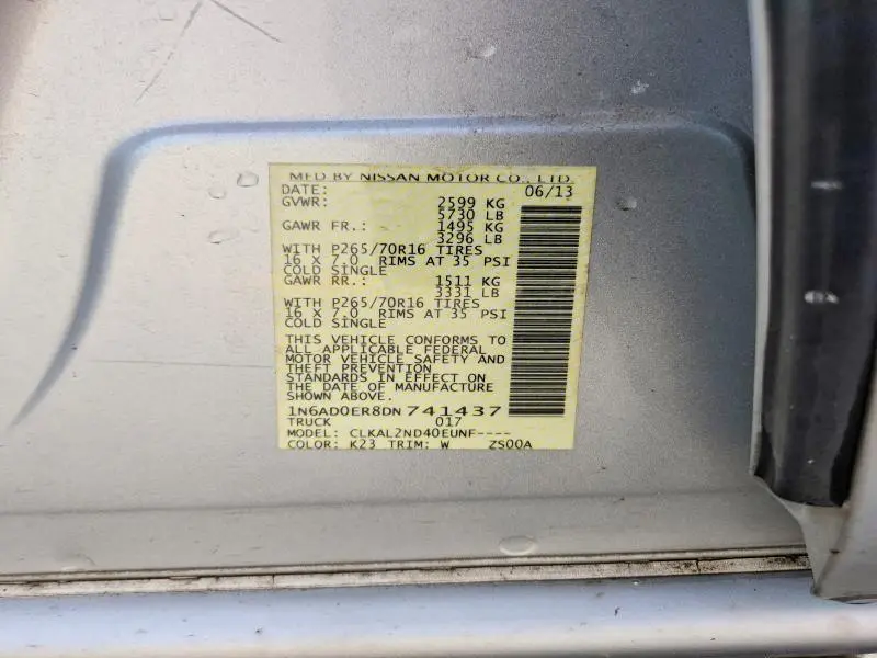 2013 NISSAN FRONTIER S  