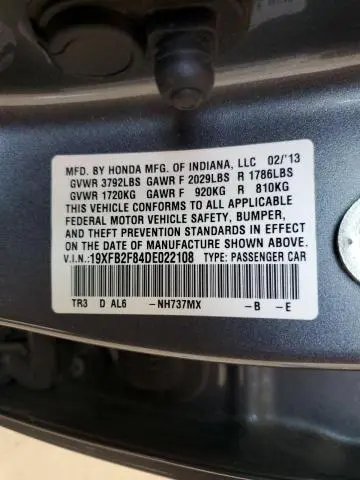 2013 HONDA CIVIC EX  