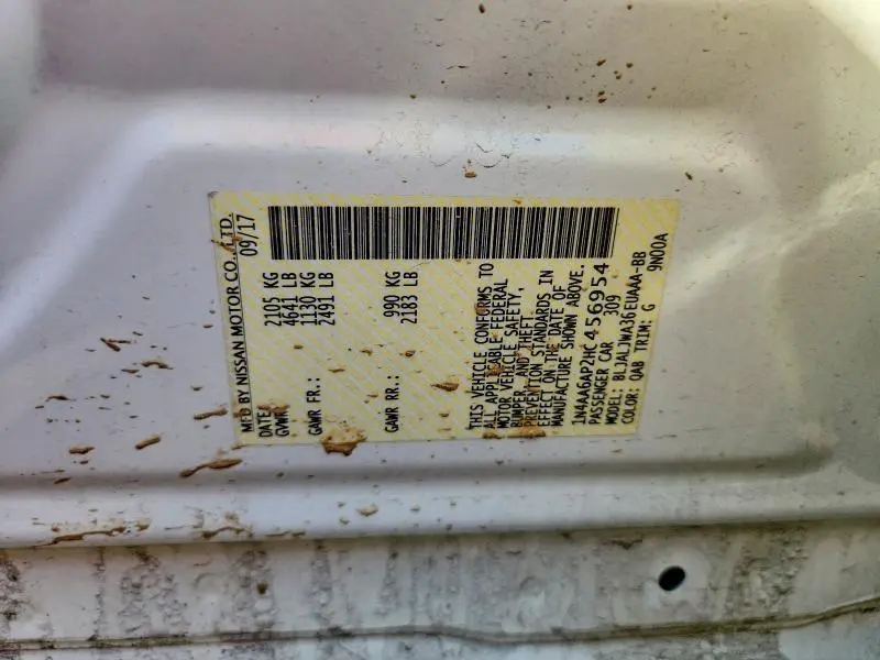 2017 NISSAN MAXIMA 3.5 SV  