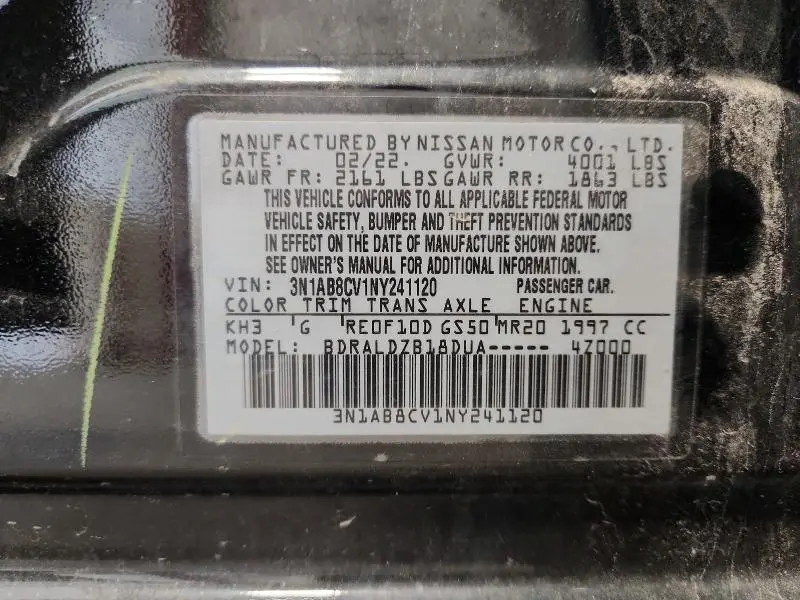 2022 NISSAN SENTRA SV  