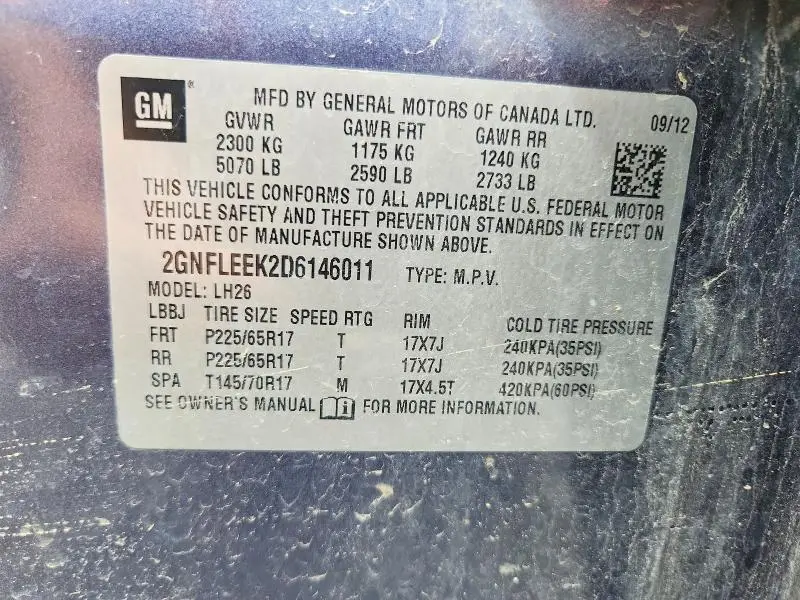 2013 CHEVROLET EQUINOX   