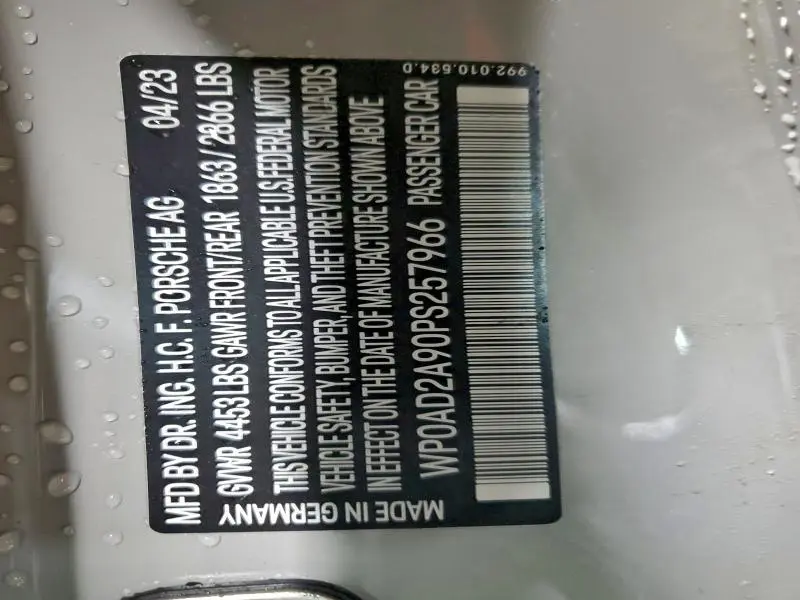 2023 PORSCHE 911 TURBO  