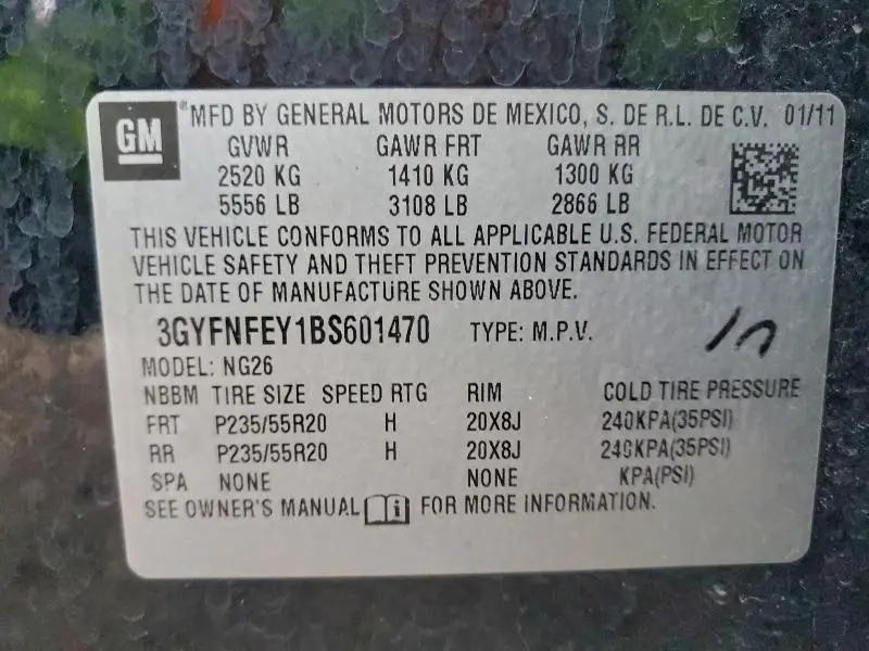 2011 CADILLAC SRX PREMIUM COLLECTION  