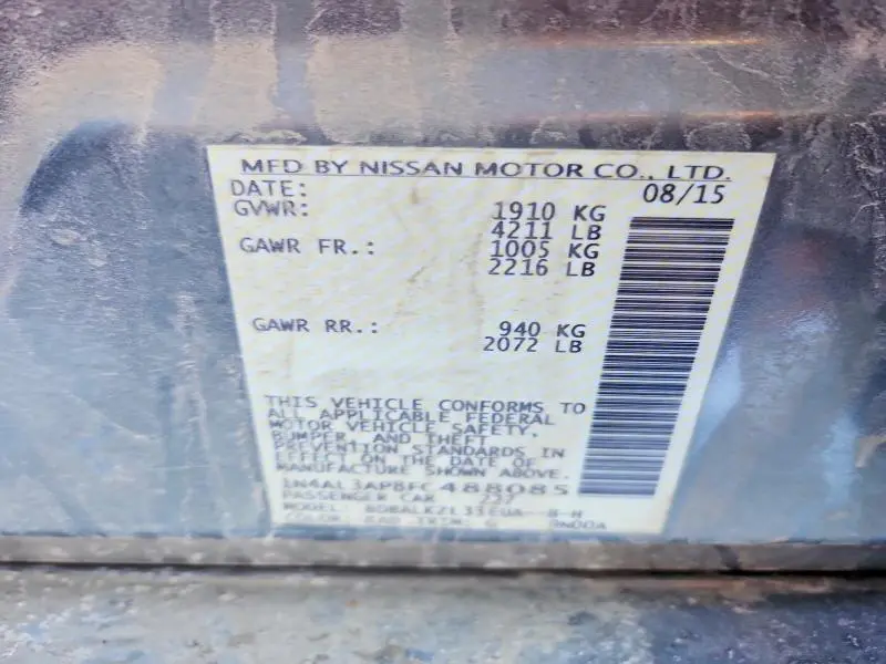 2015 NISSAN ALTIMA 2.5  