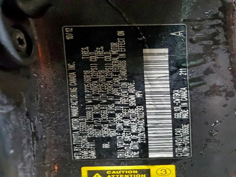 2013 LEXUS RX 350 BASE  