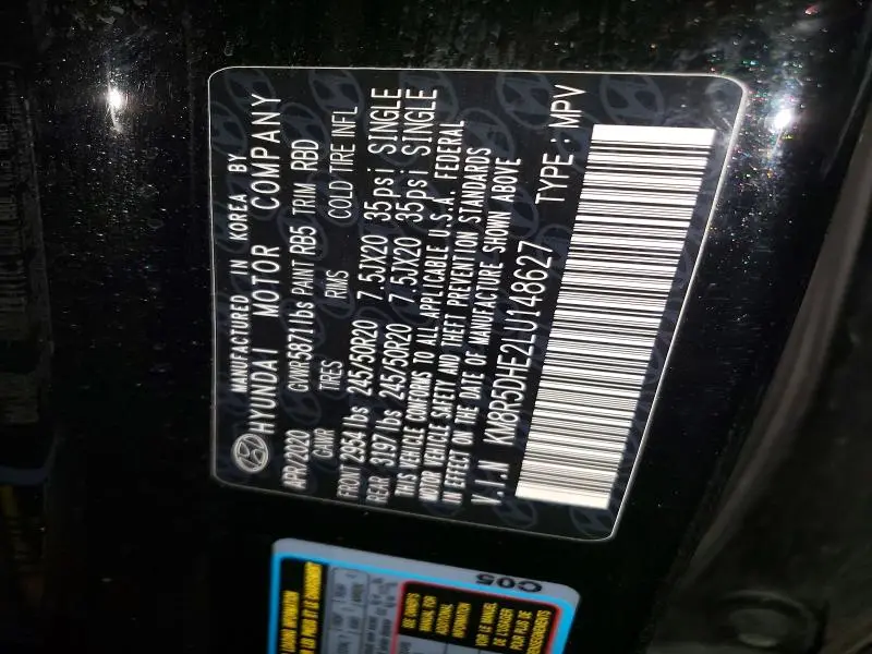 2020 HYUNDAI PALISADE LIMITED  