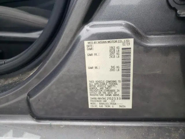 2019 NISSAN ALTIMA S  