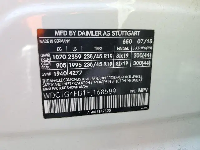 2015 MERCEDES-BENZ GLA 250  