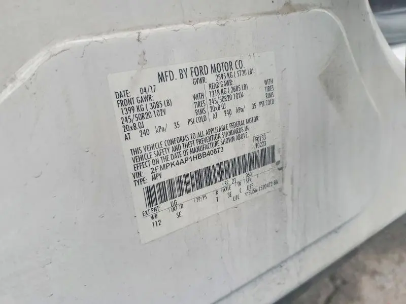 2017 FORD EDGE SPORT  