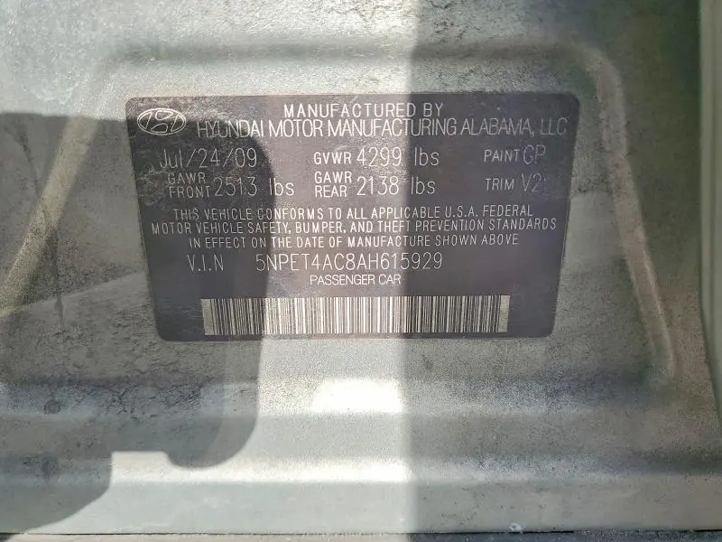 2010 HYUNDAI SONATA GLS  