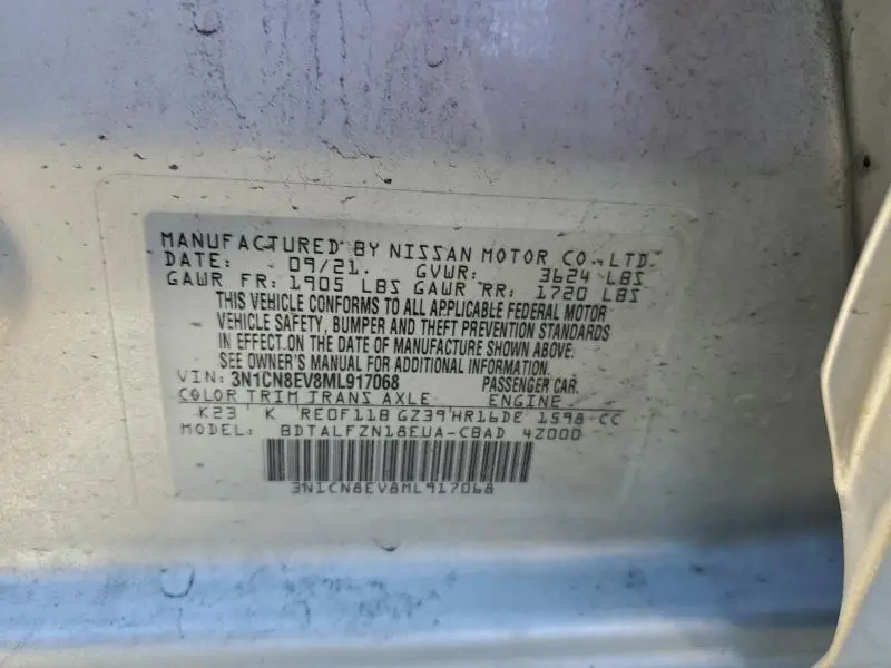 2021 NISSAN VERSA SV  