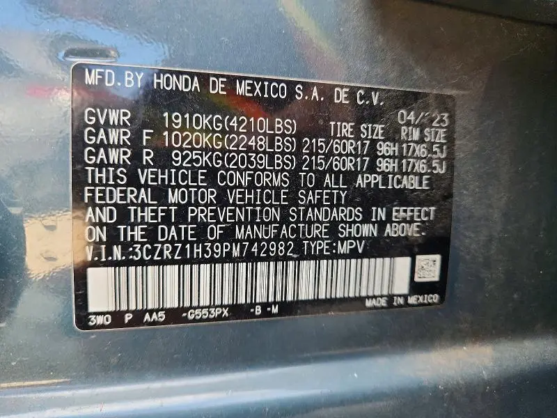 2023 HONDA HR-V LX  