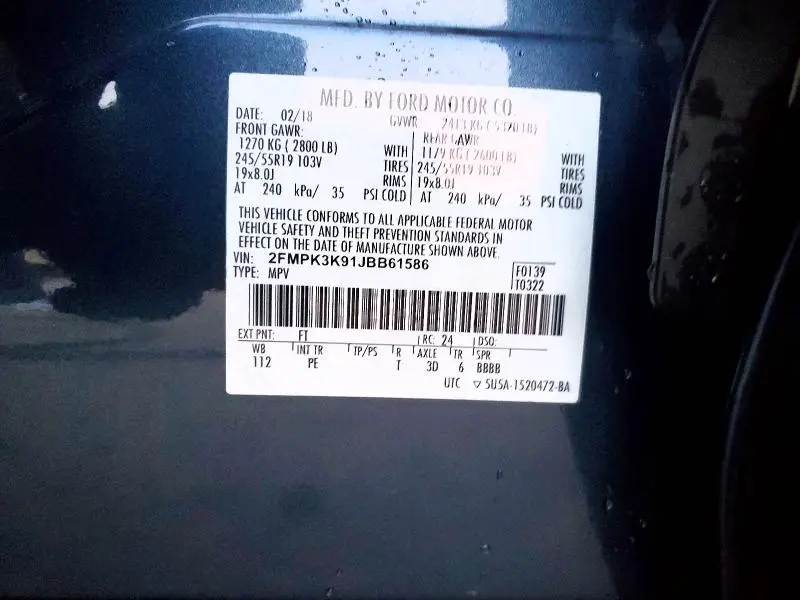 2018 FORD EDGE TITANIUM  