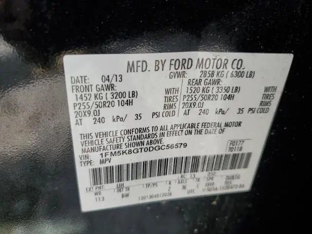 2013 FORD EXPLORER SPORT  
