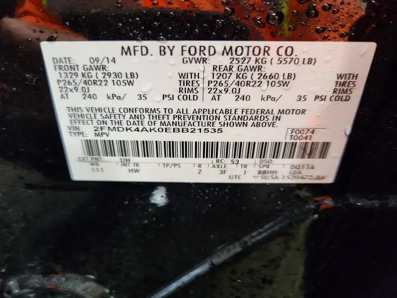 2014 FORD EDGE SPORT  