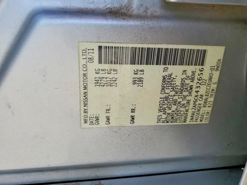 2012 NISSAN ALTIMA 2.5  