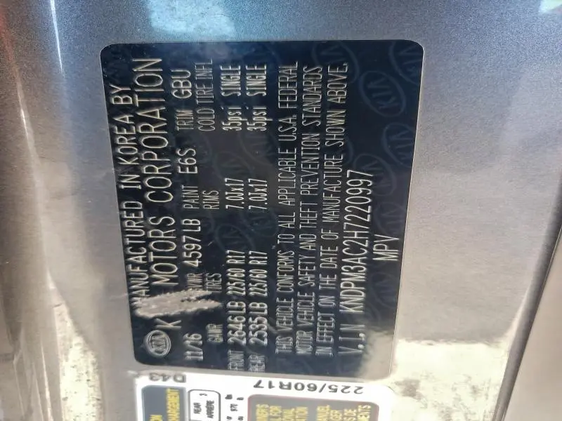 2017 KIA SPORTAGE LX  