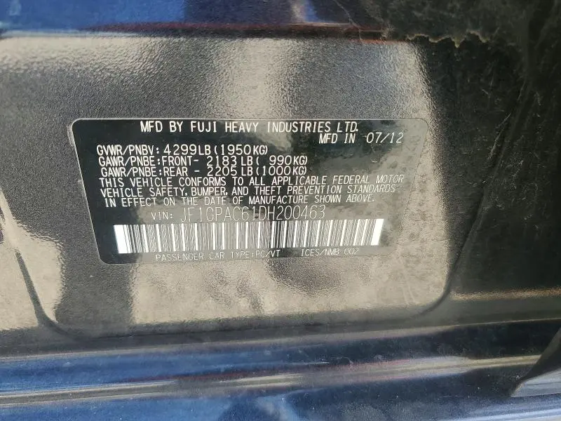 2013 SUBARU IMPREZA PREMIUM  