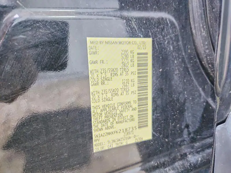 2015 NISSAN MURANO PLATINUM  